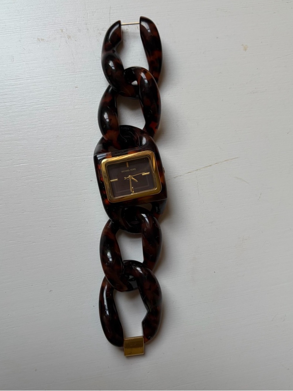 Michael Kors Tortoise Shell Quartz Analog Bracelet Watch w/ New Battery MK-4239 - Picture 2 of 11